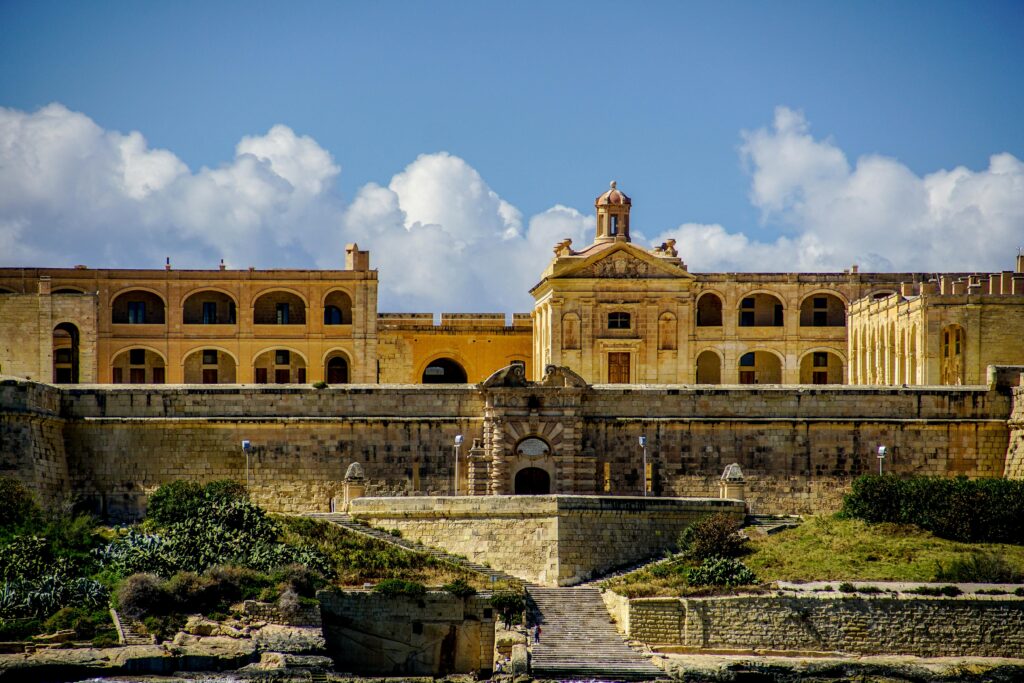 Stunning view of Fort Manoel in Gzira, showcasing 18th-century architecture.